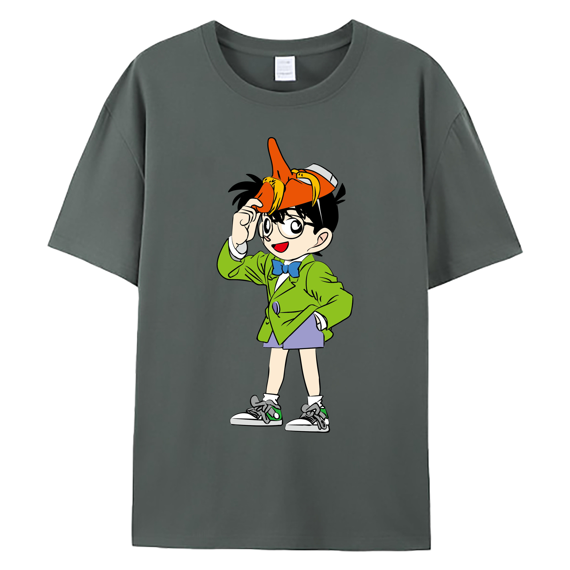 （画像用） 名探偵コナン 江戸川 コナン Detective Conan Conan Edogawa 綿100％ メンズ半袖Tシャツ｜肌触りやわらか＆通気性
